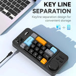 MKESPN 19 鍵 USB-C 有線遊戲鍵盤，宏指令可編程，熱插拔設計，含控制旋鈕與搖桿滾輪，K811 黑色