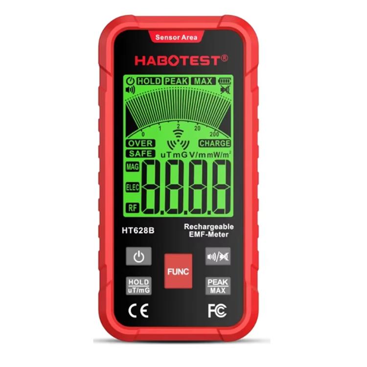 HABOTEST HT628B 多場電磁場測量儀 可充電電磁輻射測試儀，HT628B