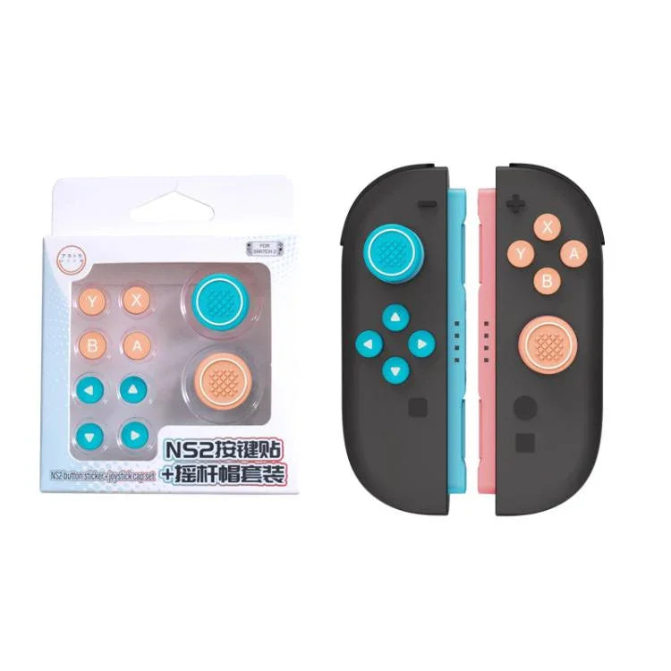 適用於 Nintendo Switch 2 Joy-Con 控制器矽膠按鍵套及搖桿帽組