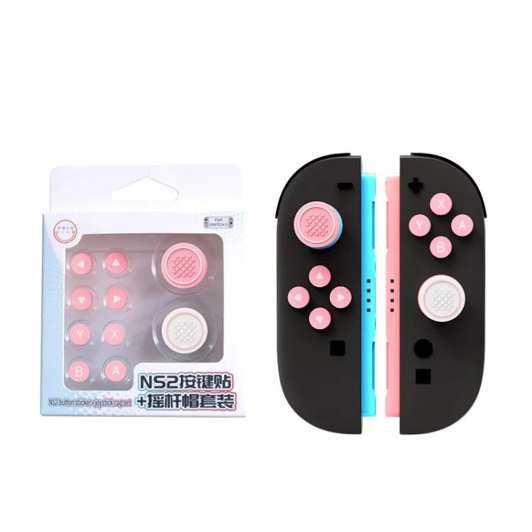 適用於 Nintendo Switch 2 Joy-Con 控制器矽膠按鍵套及搖桿帽組