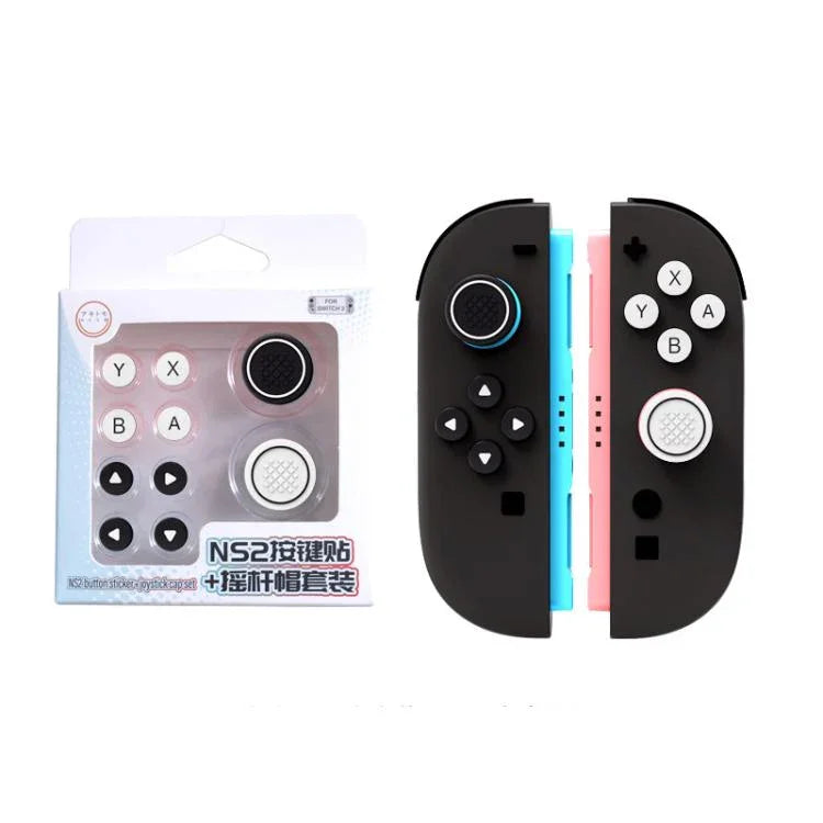 適用於 Nintendo Switch 2 Joy-Con 控制器矽膠按鍵套及搖桿帽組