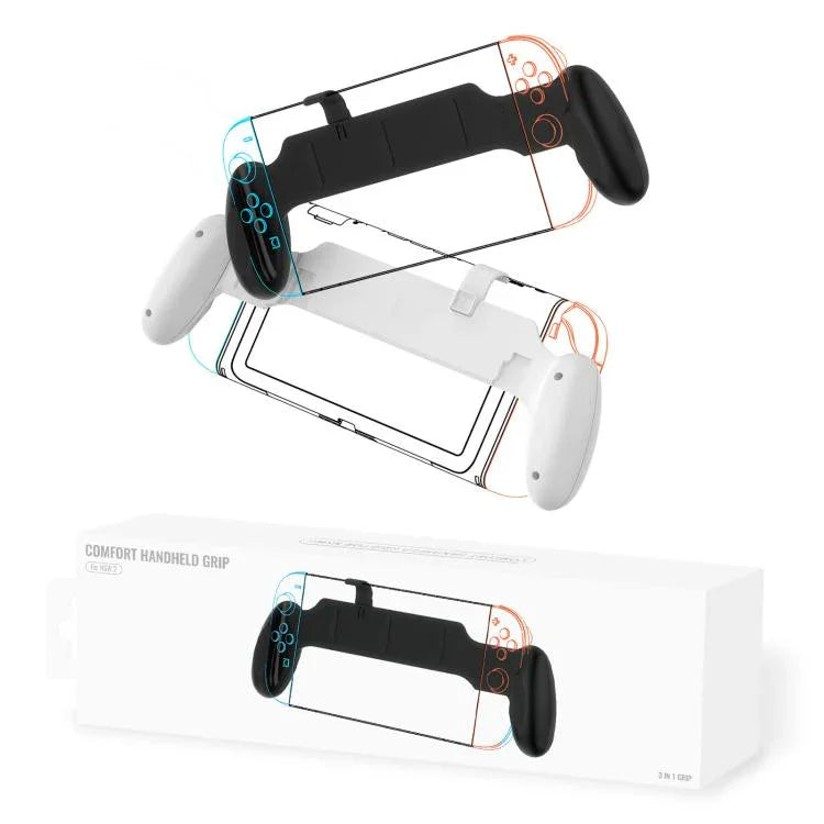 適用於 Nintendo Switch 2 / Switch / Switch OLED 人體工學防滑握把，JYS-NS2297 黑色，JYS-NS2297 白色