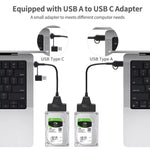 USB 3.0/USB-C 轉 SATA 22針轉接線，適用 2.5 吋筆記型電腦硬碟/固態硬碟，25公分
