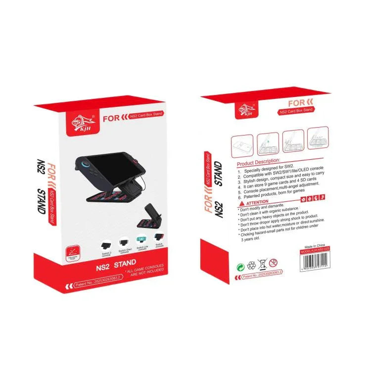 KJH Nintendo Switch 2 / Switch OLED / Lite 卡盒支架，可折疊，帶 9 個遊戲卡槽和 4 個 SD 卡槽