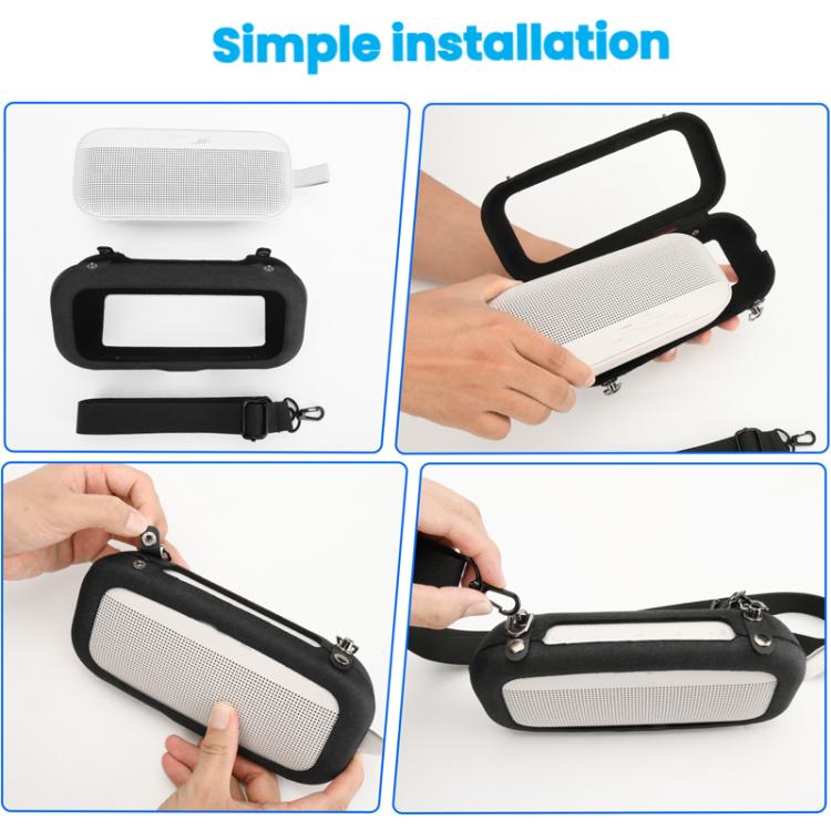 適用於 Bose SoundLink Flex 第1/2代喇叭保護套 EVA 肩帶，款式3 黑色