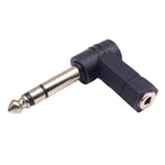 6.35mm 轉 3.5mm 插頭 90度耳機麥克風音訊轉接器，6.35mm 轉 3.5mm