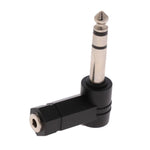 6.35mm 轉 3.5mm 插頭 90度耳機麥克風音訊轉接器，6.35mm 轉 3.5mm
