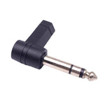 6.35mm 轉 3.5mm 插頭 90度耳機麥克風音訊轉接器，6.35mm 轉 3.5mm