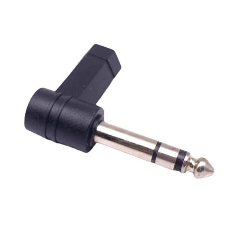 6.35mm 轉 3.5mm 插頭 90度耳機麥克風音訊轉接器，6.35mm 轉 3.5mm