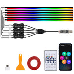 3 Control App Remote Control Colorful Car Interior Ambient Lighting Modified LED Acrylic USB Car Ambient Lighting, 110cm+75cm x 4+35cm+Footlight x 4 10 In 1, 110cm+75cm x 4+35cm 6 In 1, 110cm, 110cm x 2 2 In 1, 110cm x 3 3 In 1, 110cm x 4 4 In 1       ...