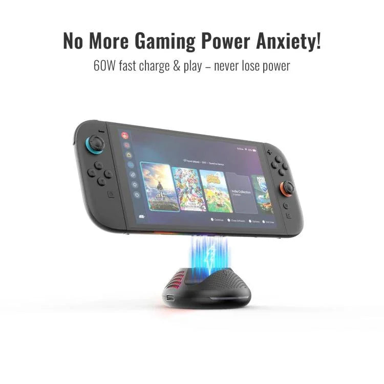 適用於 Nintendo Switch 2 的 JYS 4K 60Hz 電視底座 5 合 1 集線器，帶千兆以太網端口 RGB 環境燈，JYS