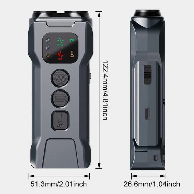P9雙頭超聲波狗驅趕充電防吠裝置 帶彩色螢幕，LED尾燈，P9