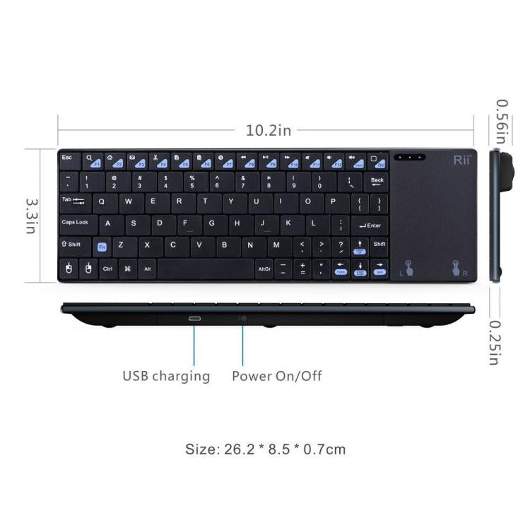 Rii K12+ 辦公電腦筆記型靜音 2.4GHz 無線迷你鍵盤