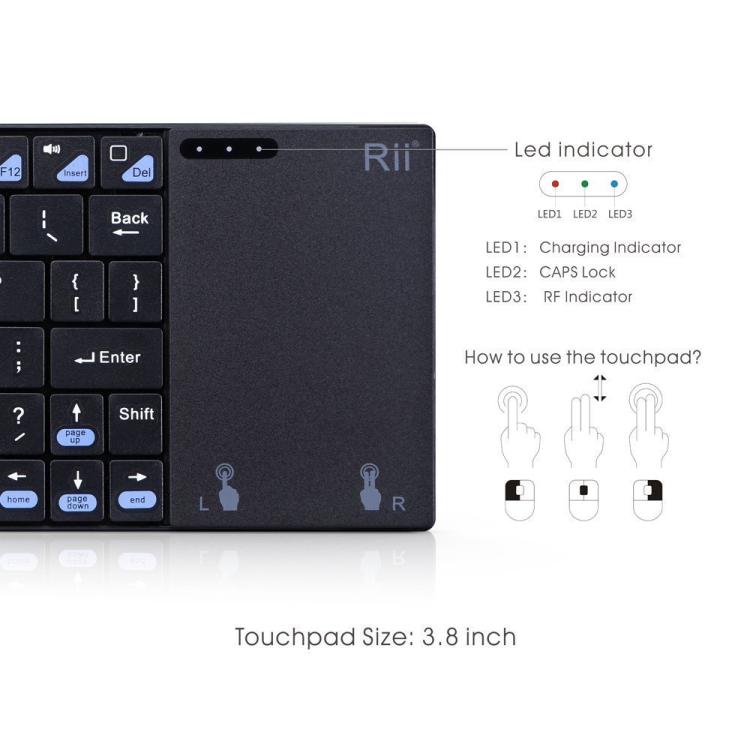 Rii K12+ 辦公電腦筆記型靜音 2.4GHz 無線迷你鍵盤