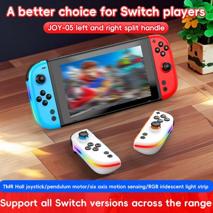 適用於 Nintendo Switch JOY-05 分離式手柄 TMR 霍爾效應搖桿，6 軸動作與 RGB 燈光