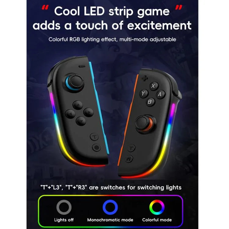 適用於 Nintendo Switch JOY-05 分離式手柄 TMR 霍爾效應搖桿，6 軸動作與 RGB 燈光