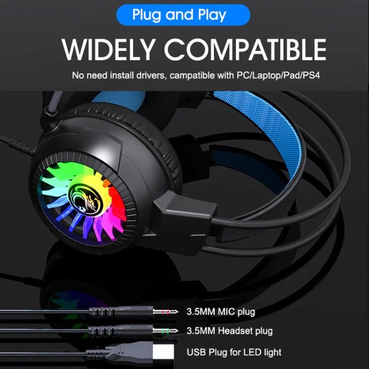 發光耳機電腦電競有線遊戲耳機附麥克風，iMICE HD-490 彩燈 3.5mm，iMICE HD-490 RGB 燈 7.1mm