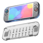 適用於 Nintendo Switch 2 主機水晶收納盒，防刮旅行盒，14 卡槽，主機盒透明白色，主機盒透明黑色