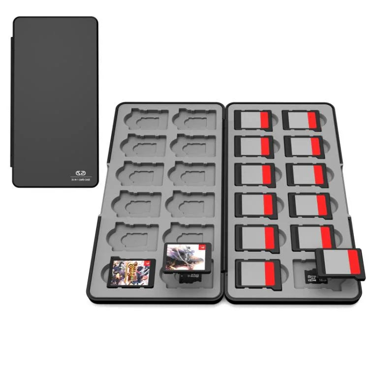 24 合 1 磁吸卡盒，適用於 Nintendo Switch 2 / Switch 遊戲卡與 SD 卡收納