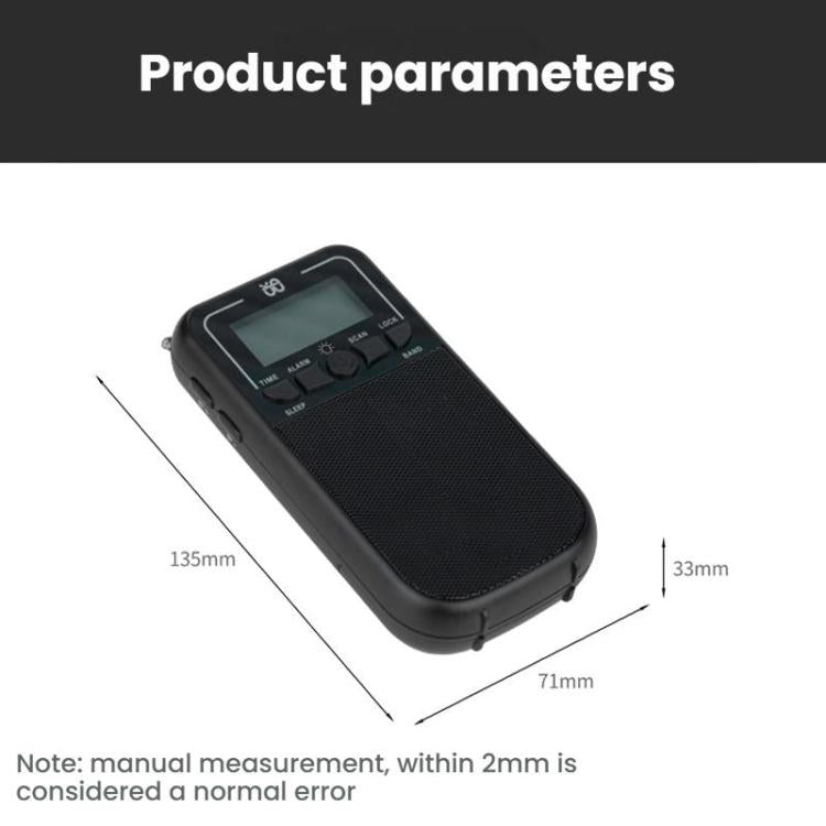 便攜 FM/AM/SW 多頻段高靈敏度時鐘控制收音機播放器，適用歐盟，適用美國