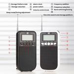 便攜 FM/AM/SW 多頻段高靈敏度時鐘控制收音機播放器，適用歐盟，適用美國