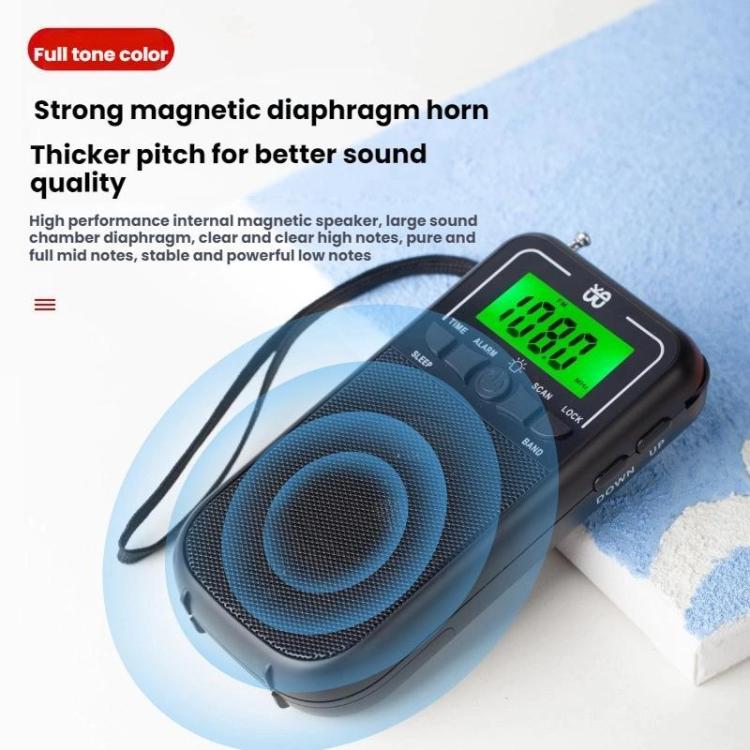 便攜 FM/AM/SW 多頻段高靈敏度時鐘控制收音機播放器，適用歐盟，適用美國
