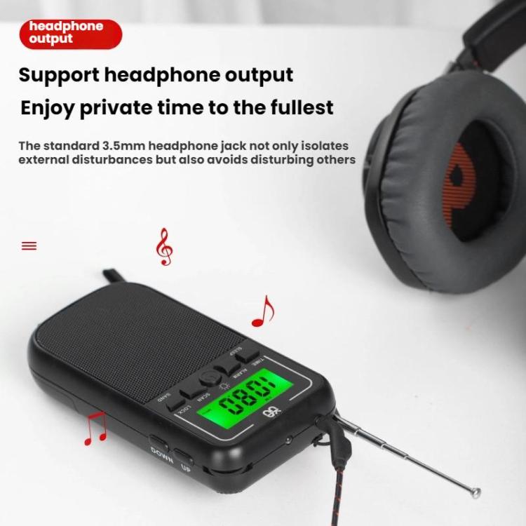 便攜 FM/AM/SW 多頻段高靈敏度時鐘控制收音機播放器，適用歐盟，適用美國