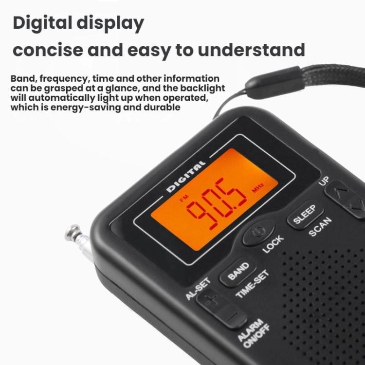 便攜 FM/AM 時鐘控制立體聲口袋收音機播放器，適用歐盟，適用美國