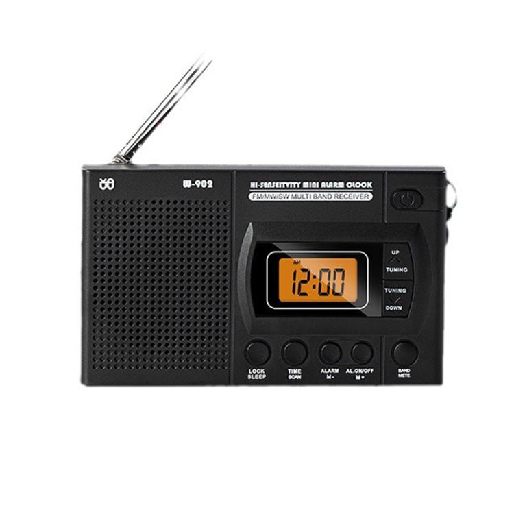 FM/AM/SW 全頻段便攜時鐘 LCD 時鐘控制收音機播放器，適用歐盟，適用美國
