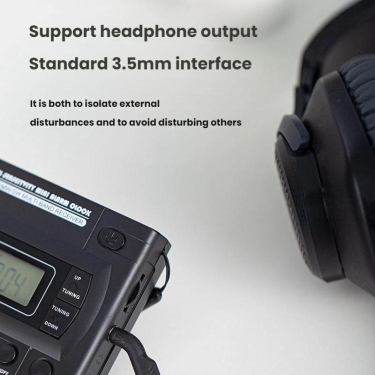 FM/AM/SW 全頻段便攜時鐘 LCD 時鐘控制收音機播放器，適用歐盟，適用美國