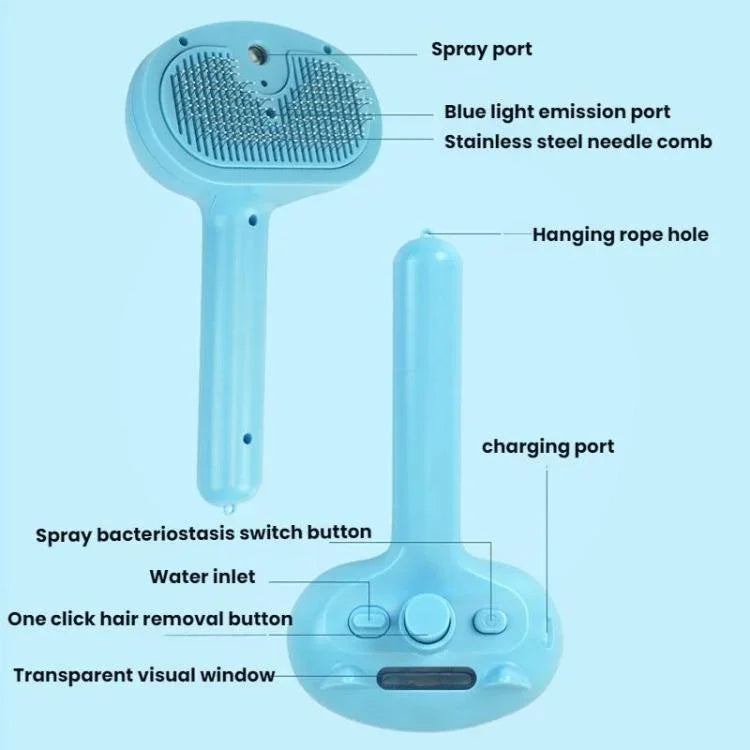 寵物藍光抗菌噴霧按摩結梳
