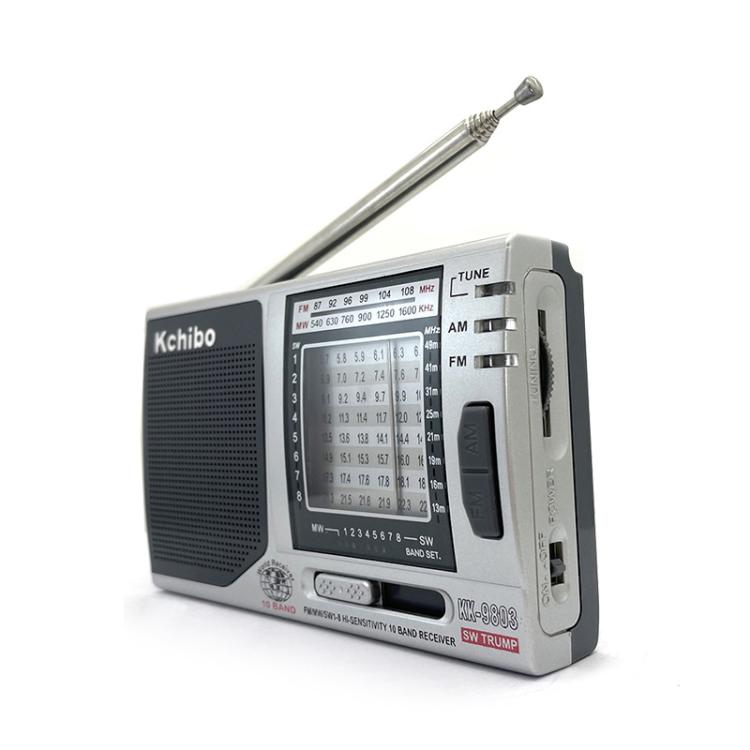 Kchibo 10頻段 AM/FM/SW 便攜收音機配高保真喇叭緊湊迷你多頻段接收器, KK-9803