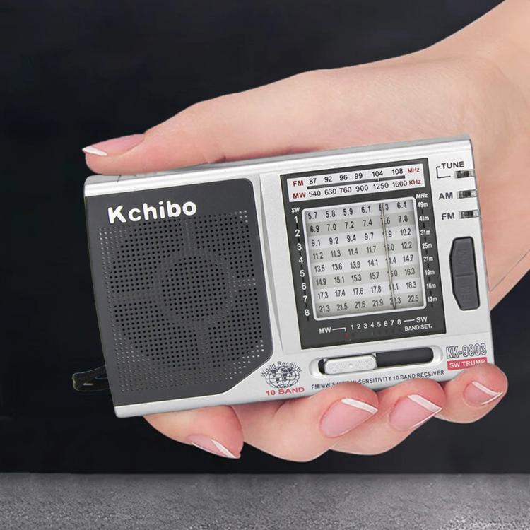 Kchibo 10頻段 AM/FM/SW 便攜收音機配高保真喇叭緊湊迷你多頻段接收器, KK-9803