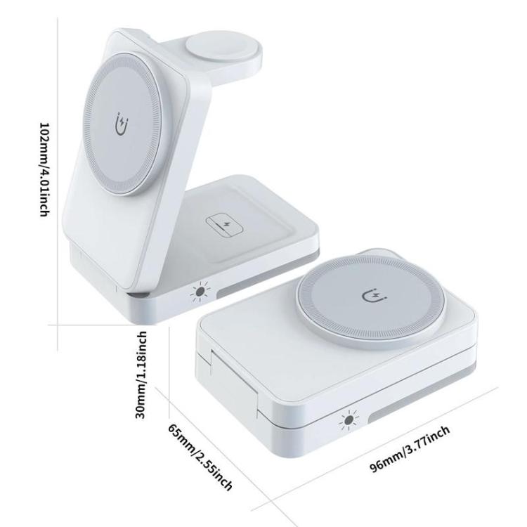 G12 磁吸三合一直立無線充電器 適用 Apple iPhone／AirPods／Apple Watch