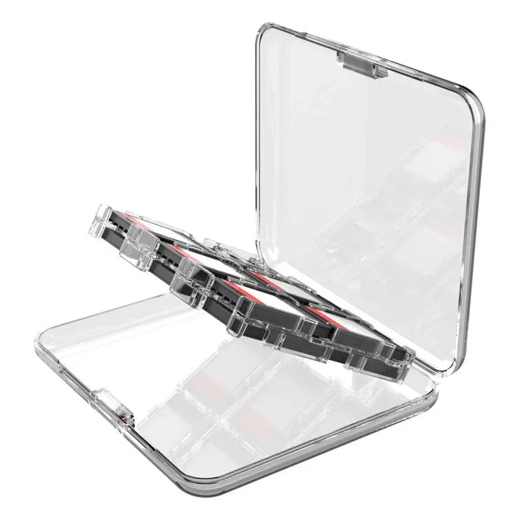 ipega 水晶遊戲卡盒適用於 Nintendo Switch 2/Switch，12卡槽安全鎖設計，PG-SW2107