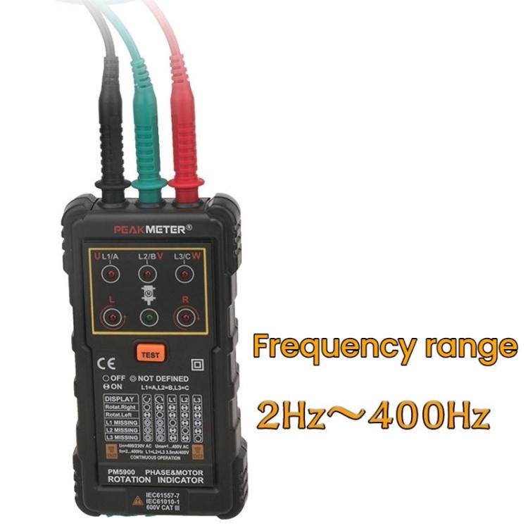 PEAKMETER 三相交流馬達旋轉相序測試儀, PM5900