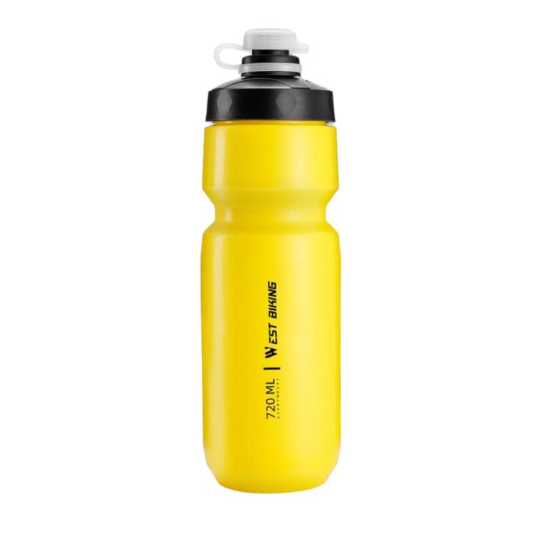 WEST BIKING 720ml 自行車水壺，防漏擠壓設計，便攜運動補水瓶，720ml 黃色，720ml 白色，720ml 寬口白色，720ml 寬口黃色
