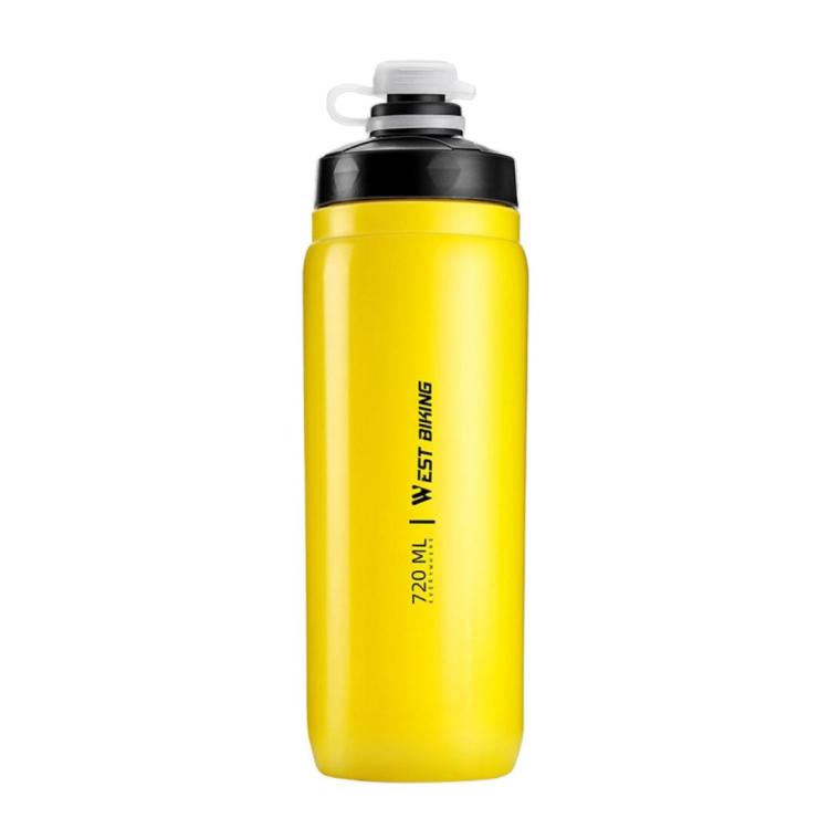 WEST BIKING 720ml 自行車水壺，防漏擠壓設計，便攜運動補水瓶，720ml 黃色，720ml 白色，720ml 寬口白色，720ml 寬口黃色