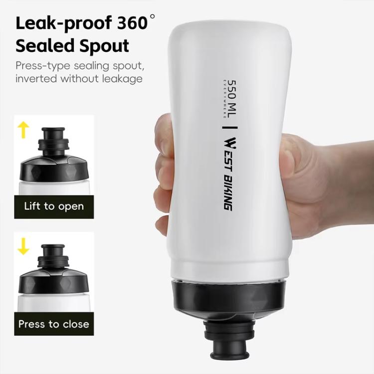 WEST BIKING 720ml 自行車水壺，防漏擠壓設計，便攜運動補水瓶，720ml 黃色，720ml 白色，720ml 寬口白色，720ml 寬口黃色