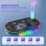 適用於 Nintendo Switch 2 JYS NS2322 帶 RGB 燈光充電底座冷卻充電收納一體底座