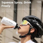 WEST BIKING 550ml 自行車水壺 防漏擠壓設計便攜運動補水瓶，550ml 白色寬口，550ml 黃色寬口，550ml 黃色，550ml 白色