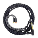 1.2米8芯單晶銅鍍銀MMCX耳機升級線，適用於Shure SE215 / SE535 / SE846 / UE900，黑色2.5mm平衡，黑色4.4mm平衡，透明2.5mm平衡，透明3.5mm立體聲，透明4.4mm平衡