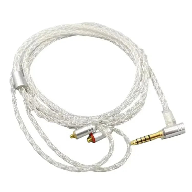 1.2米8芯單晶銅鍍銀MMCX耳機升級線，適用於Shure SE215 / SE535 / SE846 / UE900，黑色2.5mm平衡，黑色4.4mm平衡，透明2.5mm平衡，透明3.5mm立體聲，透明4.4mm平衡