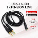 適用於Razer Kraken V2 3.5mm公對母二合一延長線音頻轉接器，ZS0190