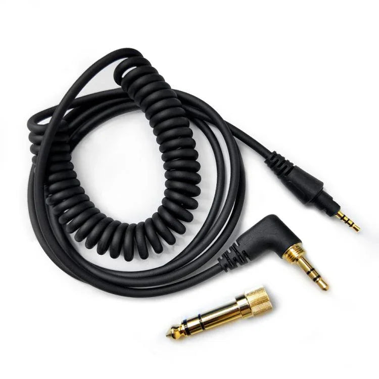 1.2米耳機彈簧音頻線，適用於Pioneer HDJ-CUE1 / HDJ-X7 / HDJ-S7 / HDJ-X5 / HDJ-S7，彎頭插頭，直頭插頭