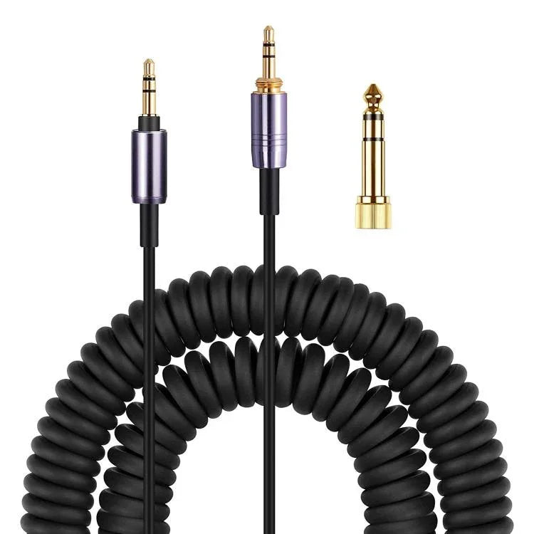 耳機彈簧音頻線，適用於Sony WH-1000XM3 / WH-1000XM2 / WH-1000XM4 / WH-H900N / WH-H800，1.5米彈簧線
