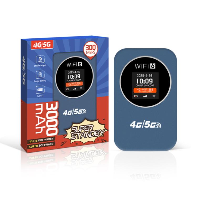 4G/5G便攜WiFi熱點 300Mbps移動路由器 帶時間顯示，3000mAh內置電池，亞洲版，亞歐版
