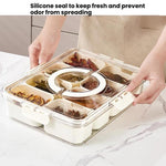 8-Compartment Spice Organizer with Transparent Lid & Handle For Dried Basil, Parsley, Rosemary & Bay Leaves, 8-Compartment