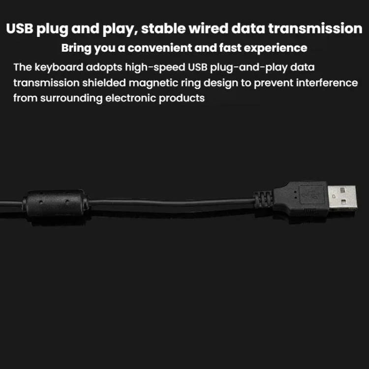 Little Kangaroo DS-9827 88鍵有線鍵盤，帶磁環，筆記型電腦工業辦公鍵盤，PS2，USB