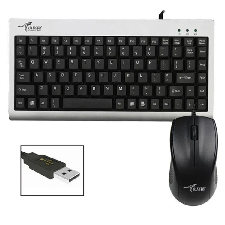 Little Kangaroo DS-9821 DS-911 筆記型電腦工業有線鍵盤與滑鼠套裝，USB，PS2